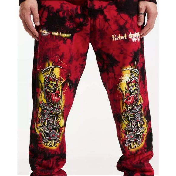 Rebel Saint by Affliction Men's Sweatpants Reaper Heavyweight Premium Quality - Picture 2 of 4
